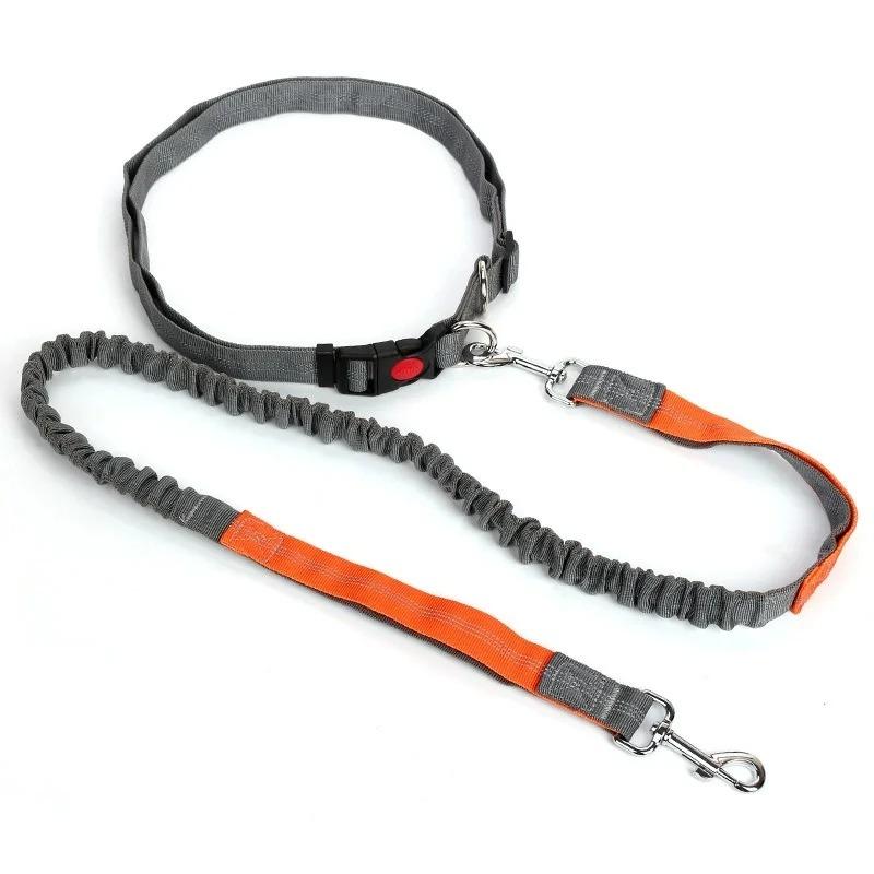 Adjustable Retractable Dog Leash Multi-functional Sports Traction Rope Hands-free Running Reflective Bungee Design.