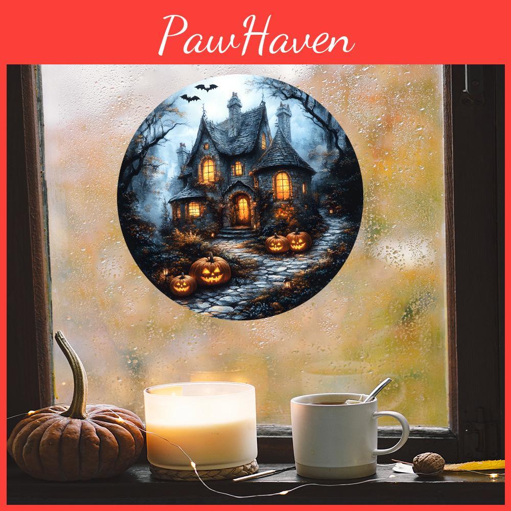 Halloween Castle Pumpkin Bat Uv Static Adhesive Free Home Decoration Stickers