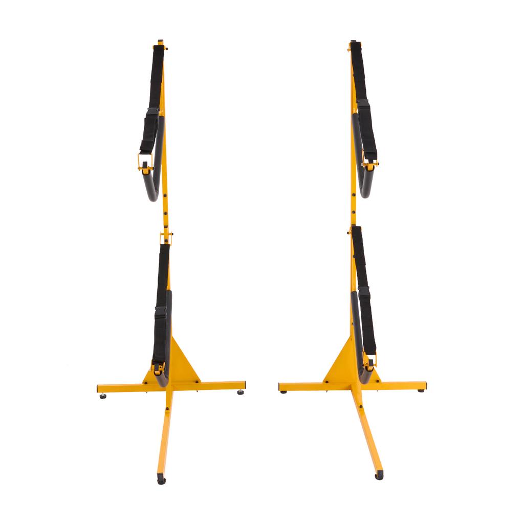 Kayak Opbergrek 240LBS Totale Capaciteit Houdt 2 Kajaks Verstelbaar Ontwerp Krasbestendige EVA Beschermers Ruimtebesparend Vloerbevestiging