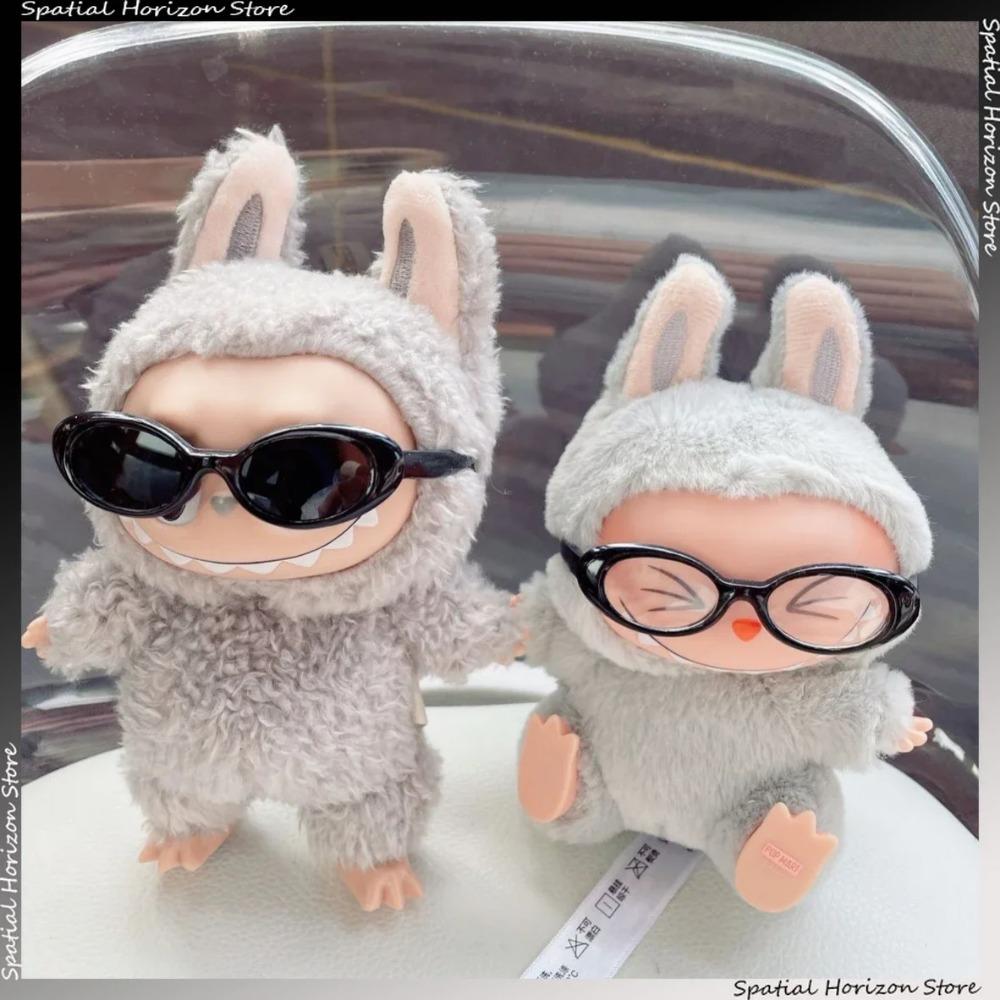Mini Ovale Sonnenbrille Labubu Mode Transparente Plastikbrille für Mini Plüsch Baumwollpuppe Kpop Idol Puppe Sonnenbrillen Zubehör