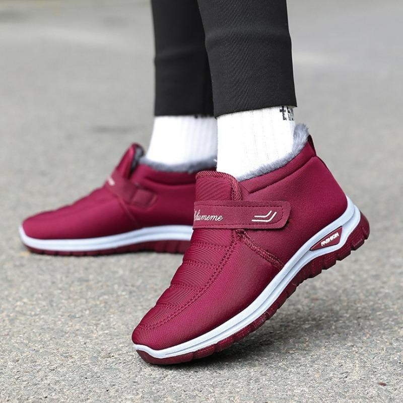 Men's Cotton Shoes Warm Snow Boots New Winter Platform Outdoor Shoes Comfortable Plush Men Boots Couples Hook Loop Ankle Boots