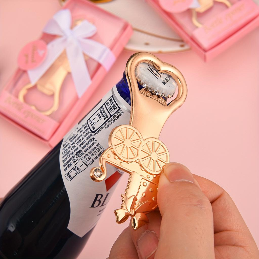 12pcs Pink Push Cart Bottle Openers, Birthday Gifts, Party Gifts, Decorative Souvenirs, Gift Boxes for Guests To Share Gender and Party Preferences,
