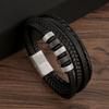 Pulsera de Cuero para Hombre Clásica Estilo Nuevo Tejida a Mano Combinación Multicapa Accesorio Moda Joyería para Hombre Venta al por Mayor Dropshipping