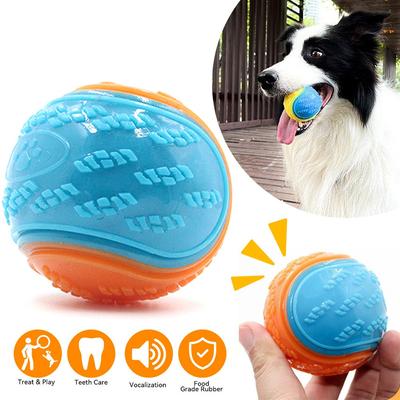 Pelota de goma resistente a mordeduras para perros con sabor a carne para evitar que destruyan cosas. Suministros de entrenamiento para perros.