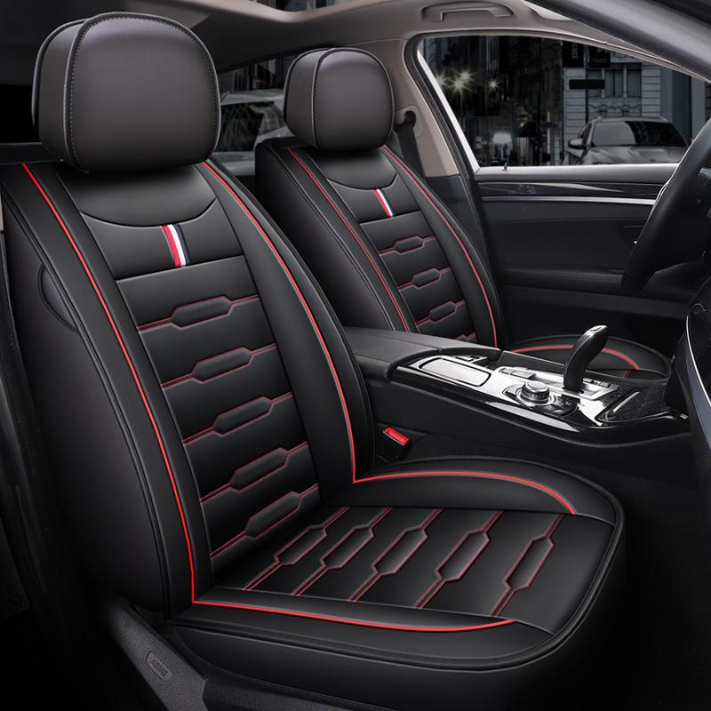 5- Seater Full Seat Universal Car Seat Cover, Breathable and Waterproof Faux Leather Automotive Seat Covers for Cars SUV Sedan
