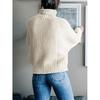 Womens 2026 Winter Fall Solid Turtleneck High Neck Balloon Long Sleeve Sweaters Pullover Outerwear
