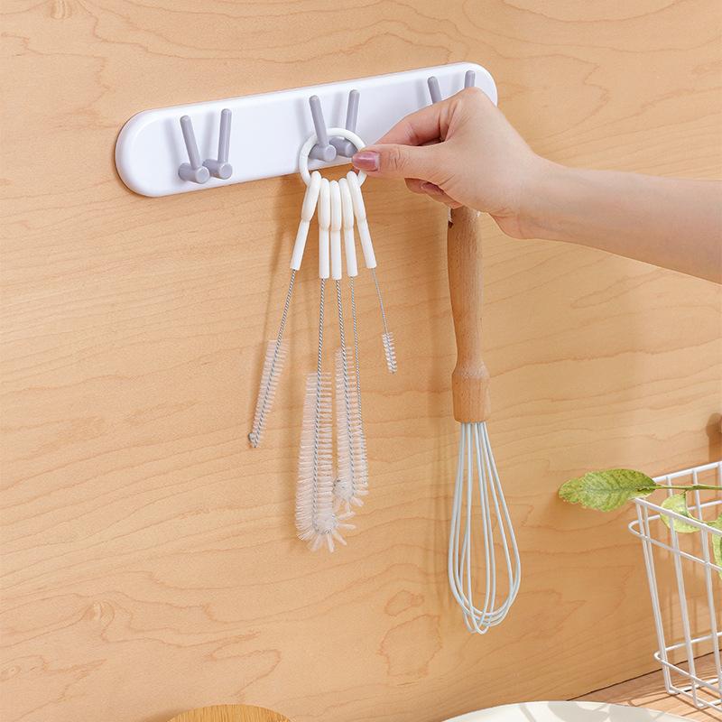 3778 5-Piece Set Of Suction Pipe Brush Cup Scrubbing Cup Artifact Small Brush Cleaning Brush Gap Teapot Mouth Milk Bottle Brush