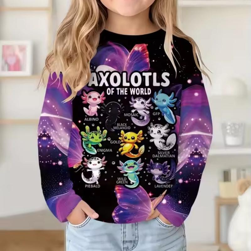 Tops Unisex Children's Cartoon Printed Cute Long Sleeved Soft Comfortable Top Men Women