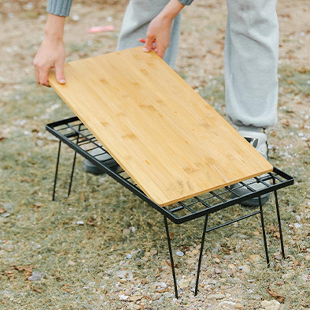Camping Lightweight Table with Table Board & Bag Portable Cooking Net Table Campfire Grill Table for Outdoor Barbecue