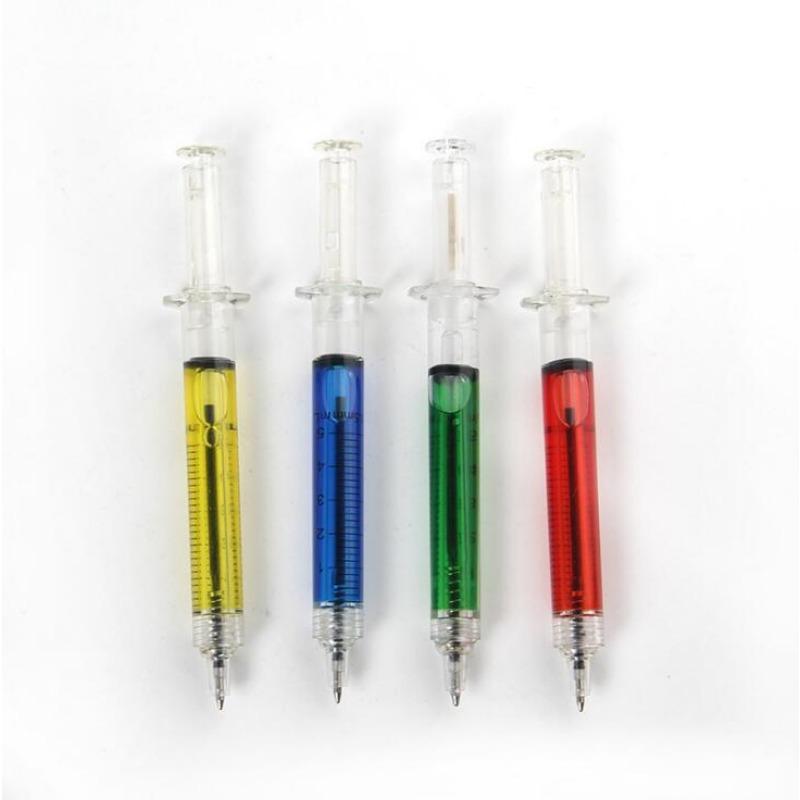 1pcs Syringe Pens,Retractable Fun Multi Color Novelty Pen for Nurses,Writes in Black Ink,Nursing Student School Supplies
