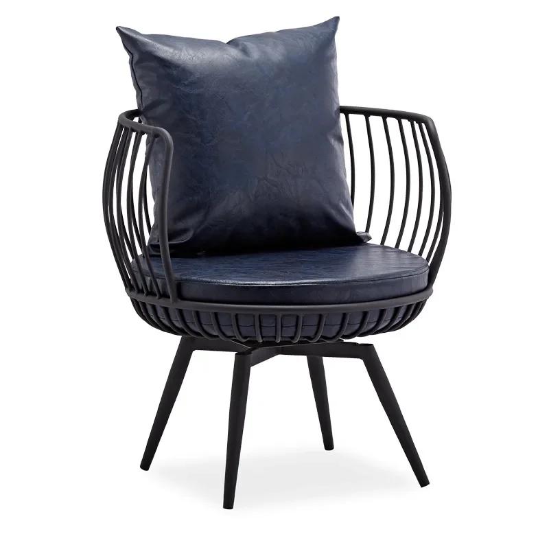 Nordic Living Room Chairs Wrought Iron Sofa Luxury Minimalist Chairs Hair Salon Rest Area Chair Coffee Restaurant Deck Armchair