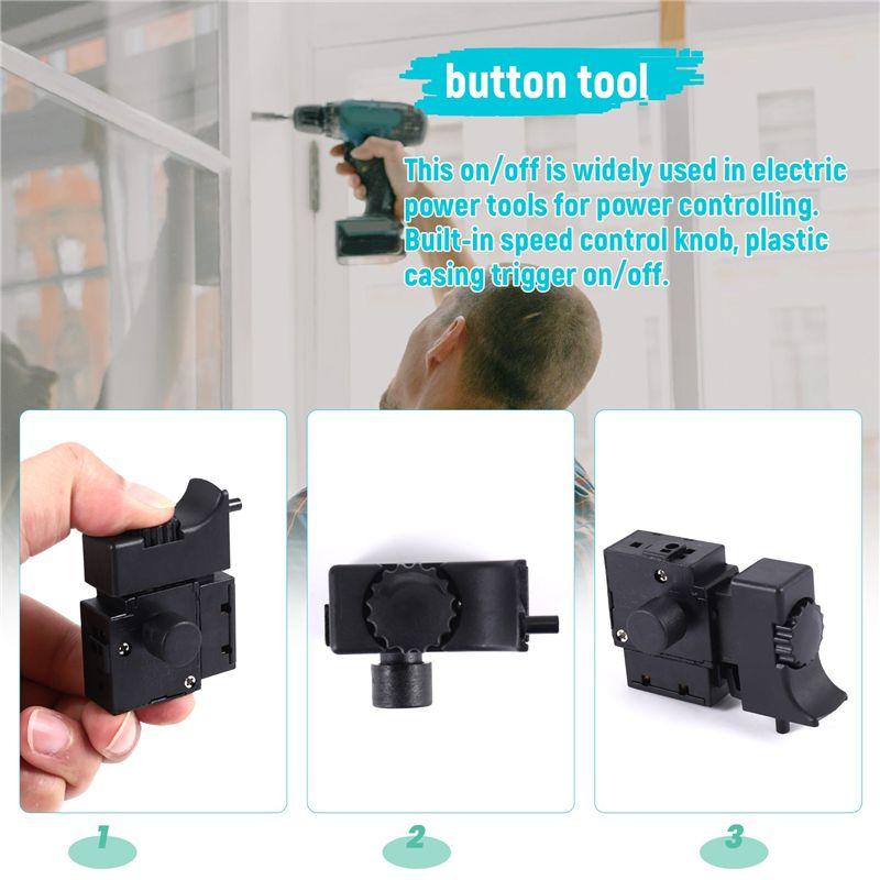 AEE4-1PCS FA2-6/1BEK 250V 6A 5E4 Lock On Power Tool Electric Drill Trigger Switch Electric Tool Fittings Switch