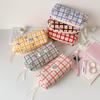Portable Plaid Cloth Pencil Case Large Capacity Multi-Purpose Stationary Storage Bag Pencil Bag