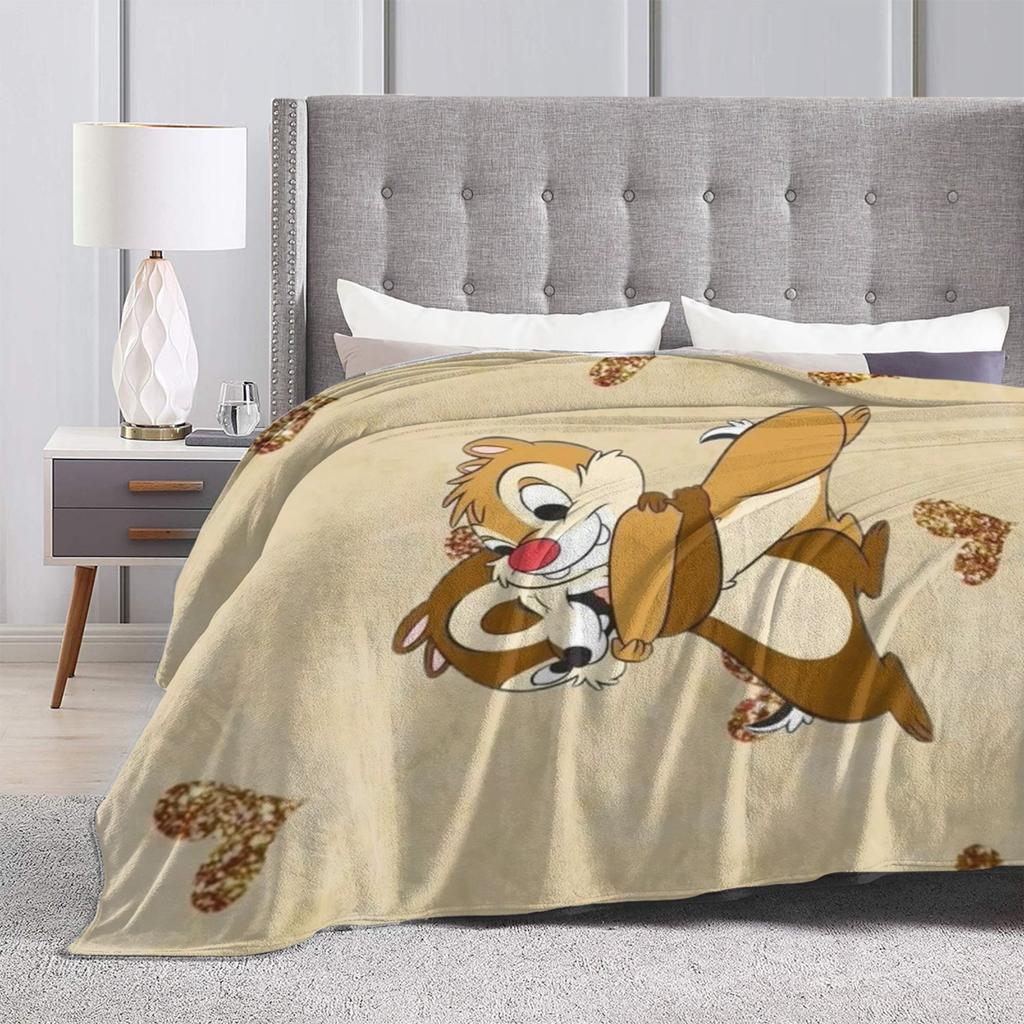 Chips 'n' Dales Flannel Blankets Winter Cartoon Squirrel Warm Soft Bedding Throws for Child Home Decor Bedspread Sofa Bed Cover