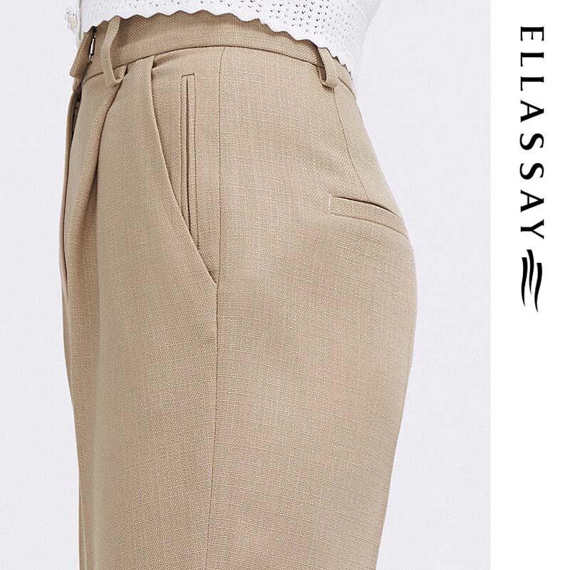 ELLASSAY High-Waisted Slim-Fit Acetate Blend Trousers