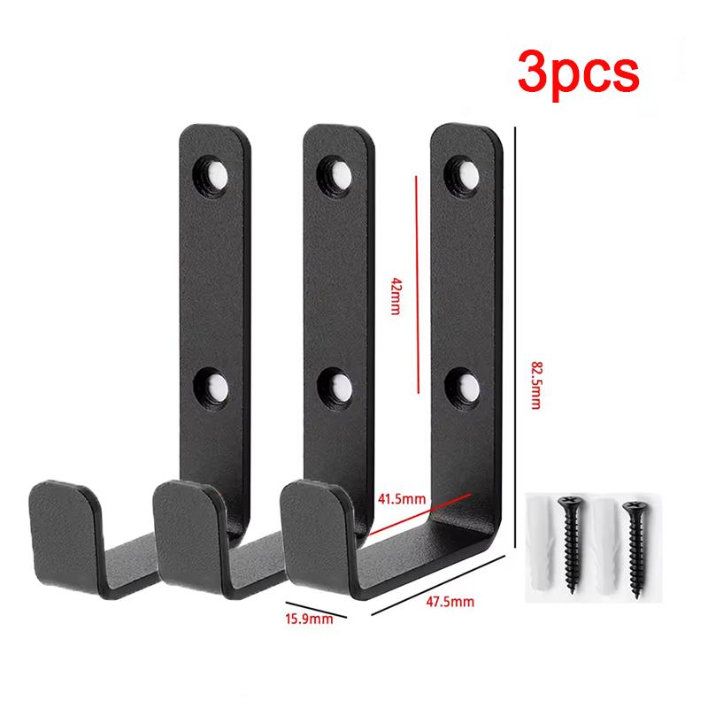 1/3/5pcs Black Metal Wall Coat Hook Mounted Clothes Hanger Towel Rack Outdoor Hanging Hooks for Backpack Keys Screw Install