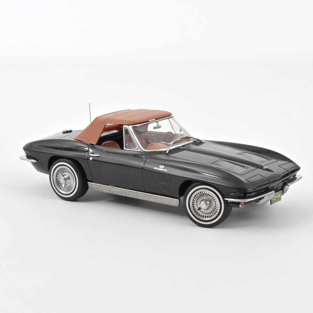 Norev Scale Chevrolet Corvette Stingray C2 Cabriolet 1963 Black NOREV CORVETTE STING RAY CABRIOLET 1/18