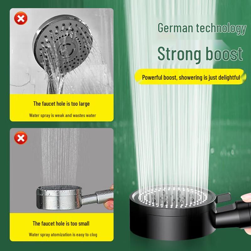 Haili Pressurized Shower Head with Hose Set