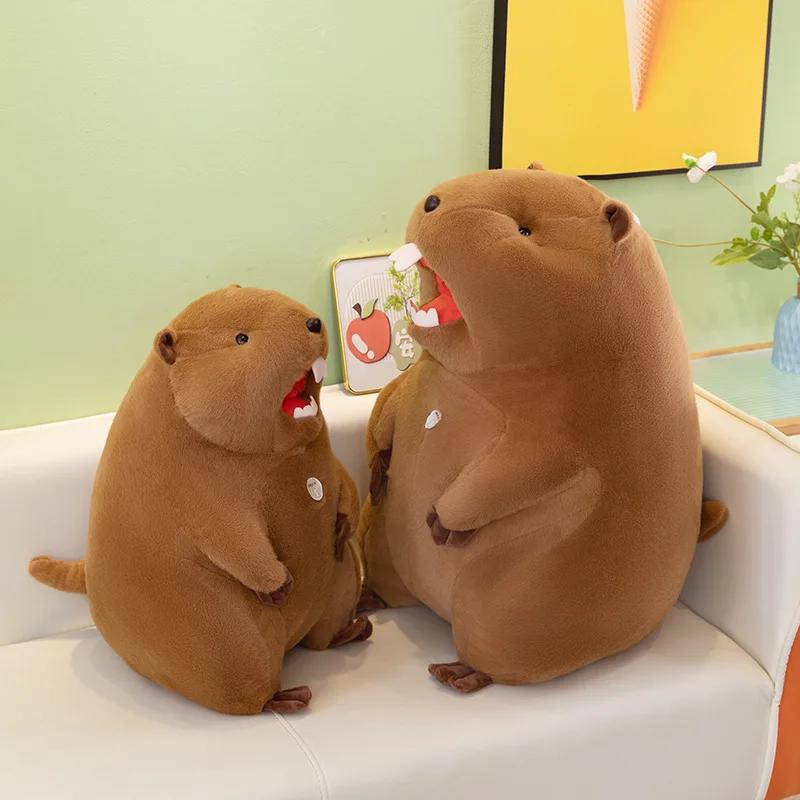 50cm Cute Squeaky Marmot Plush Toy Cute Stuffed Doll That Makes Sound Perfect for Kids Birthday Xmas Gift Plush Animal Keychain