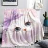 Coperta in Flanella con Stampa di Gatti Bianchi, Alta Qualità, Confortevole per Tutte le Stagioni, Decorazione per la Casa, Calore e Comfort, Perfetta per Regali di Natale