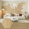 6pcs Hexagonal self-adhesive wallpaper waterproof stickers TV background wall decoration wood grain tile wallpaper
