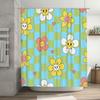 Modern Bathroom Shower Curtain with Flower Design Waterproof and Washable Fabric for Home Decor in Various Colors (Green/Yellow/