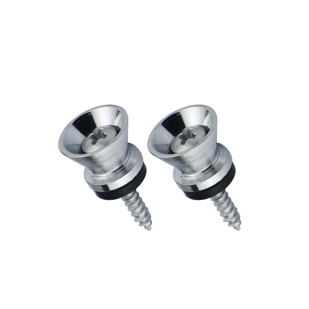 FLEOR 2pcs Guitar Metal Strap Lock Button End Pins Peg for Guitar Bass Ukulele