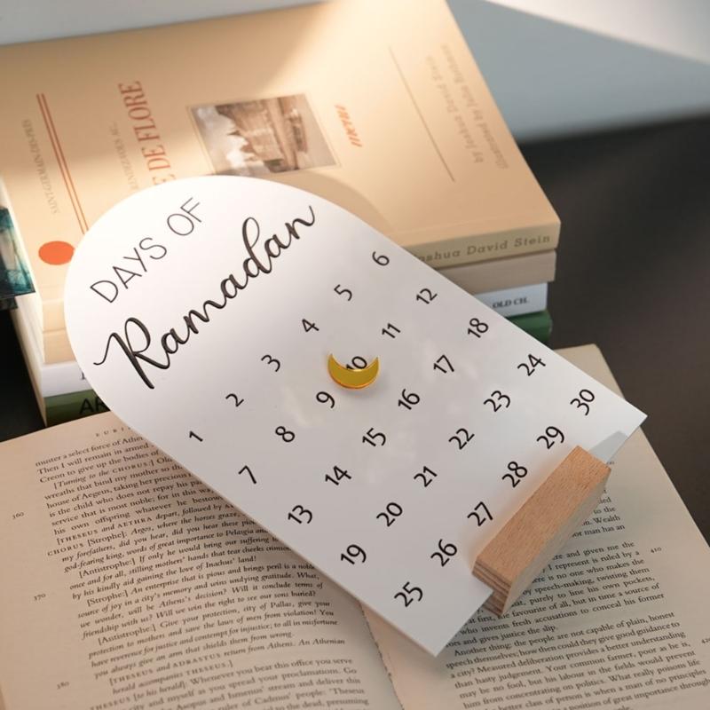 Modern Acrylic Desktop Countdowns Display With Wood Stand Home Celebration Accessory For Holidays And Special Event