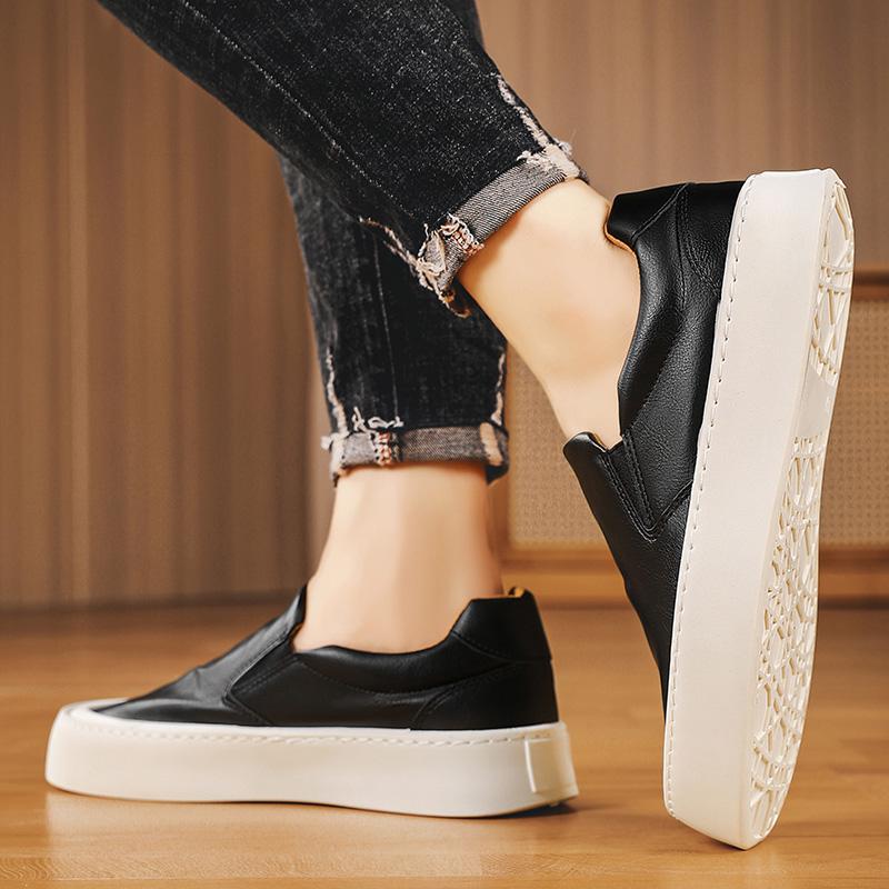 Classic Fashion Green Shoes for Men Comfortable Platform Leather Loafers Men Slip-on Casual Shoes Men 2024 Zapatos Para Hombres