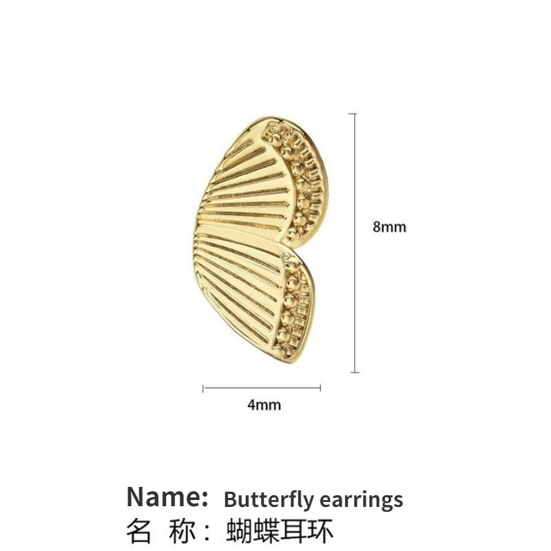 Cercei cu șuruburi cu jumătate de fluture pentru femei, vintage, din metal auriu de 14k, fermecători, bijuterii, Boucles D'oreilles