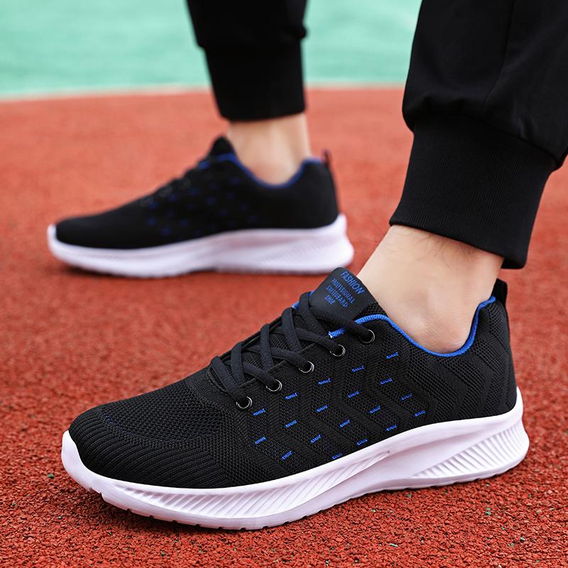 Men's Running Sports Shoes Light Knitted Jogging Shoes Breathable Outdoor Sneakers for Walking Traveling Male Trainers