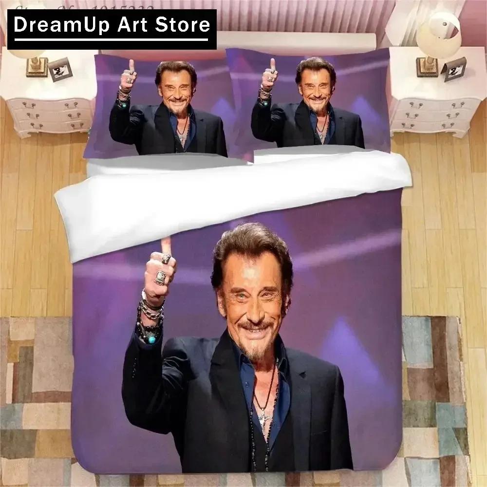3D Print Fashion Johnny Hallyday Bedding Set Boys Girls Twin Queen Full Size Duvet Cover Pillowcase Bed Adult Bedroom