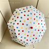 Japanese-Style Playful Polka Dot Umbrella with Little Red Nose 70% off Black Coating Sun Protection Wind-Resistant Umbrella for Female Students
