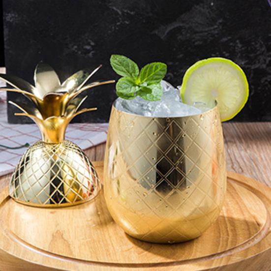 Taza de Cobre Forma de Piña Moscow Mule 550ml para Cócteles Café Leche Bebidas