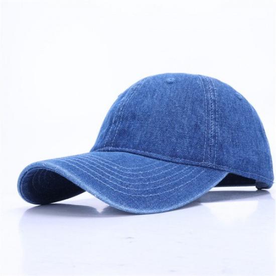 Men Casual Denim Baseball Cap Sports Hat Retro Style Adjustable Outdoor Sun Cap
