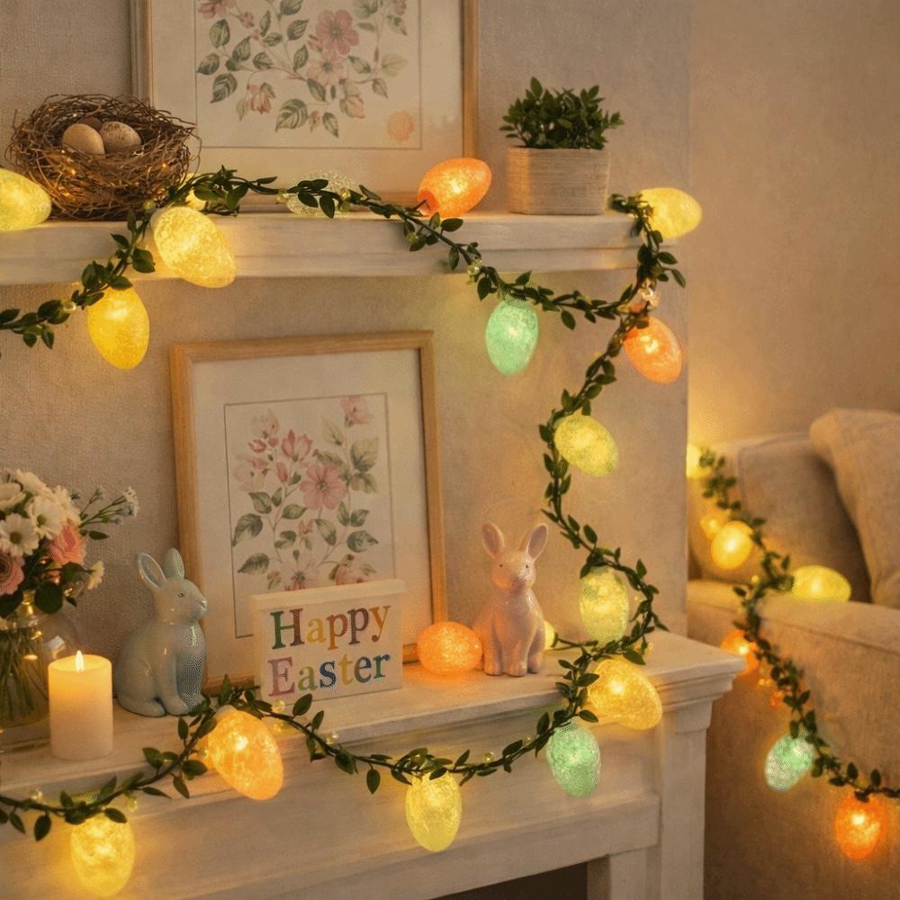 Luminous Easter Egg Wreath 2M Easter Twig Garland Spring Celebration