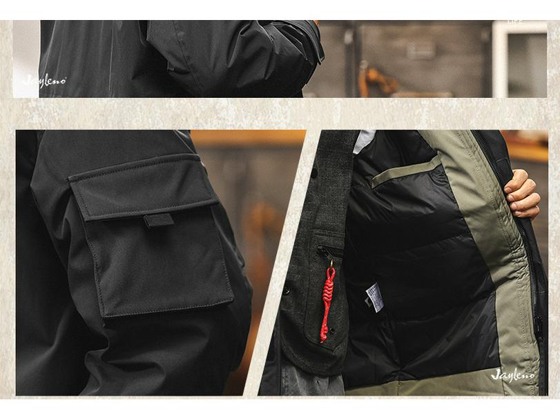 American Workwear Men's Mid-Length Hooded Winter Parka Jacket
