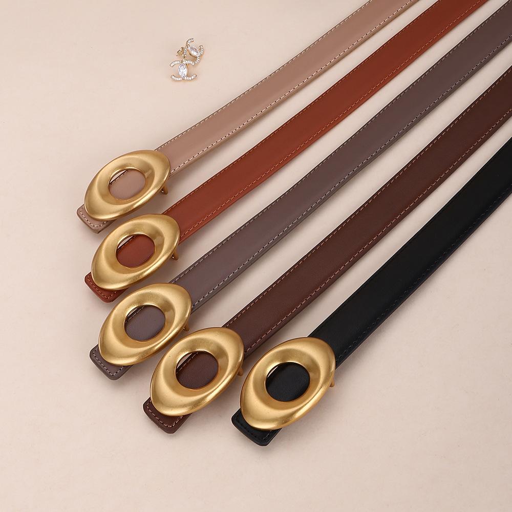 Curea Femei Piele Simplă Senzualitate High-End Negru Decorativ Curea Femei Nișă Curea Jeans Femei