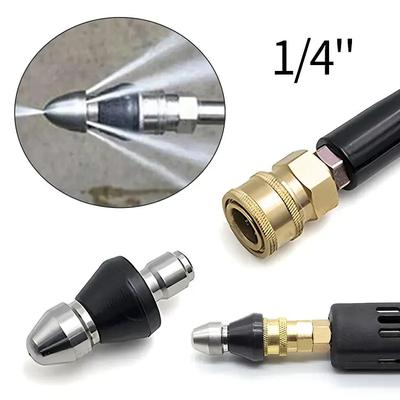 Sewer Cleaning Tool High Pressure Cleaning Machine Sewer Nozzle 5000PSI Corrosion-resistant Stainless Steel Drainage Pipe Nozzle