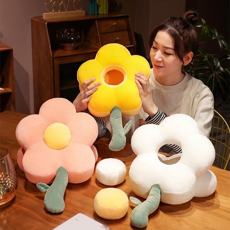 Comfortable Desk  Sleep Pillow Plush Flower Throw Pliiow for Office Workers and Students,Supportive Cushion
