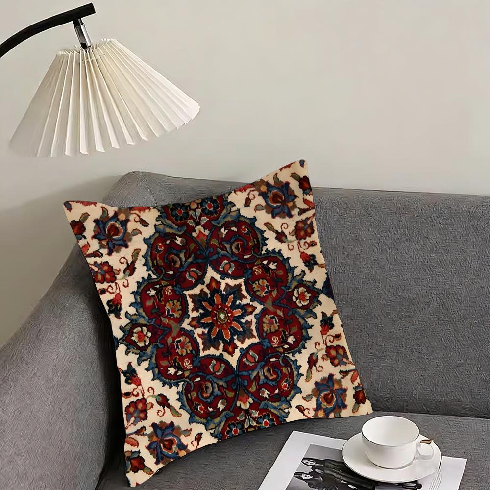 Persian Rug Pattern Classical Cushion Cover Pillowcase Ultra Soft Skin Friendly Fabric Cloud Like Comfort  Concealed Zipper