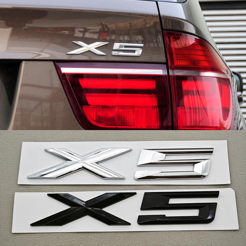 3D ABS Chrome Black Car Letter Rear Trunk Logo X3 X5 Stickr Badge Decal For BMW X3 X5 F25 E83 XDRIVE 20d 20i 30d 30i Accessories
