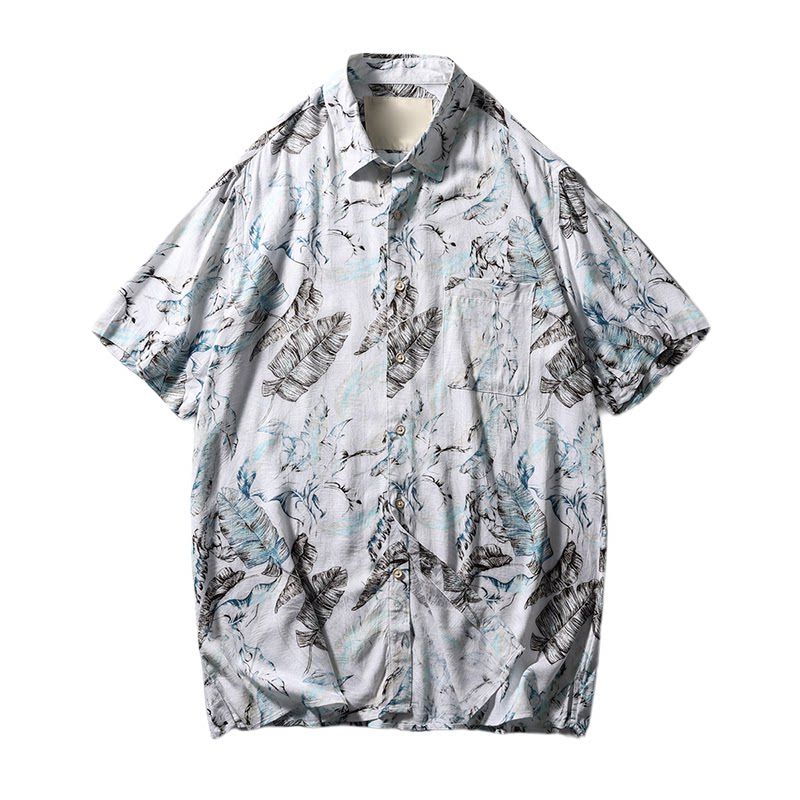 Export Export Tail Order Hawaiian Baroque Floral Shirt Men s Short Sleeve Summer Fashion Brand Trendy Beach Shirt Print L