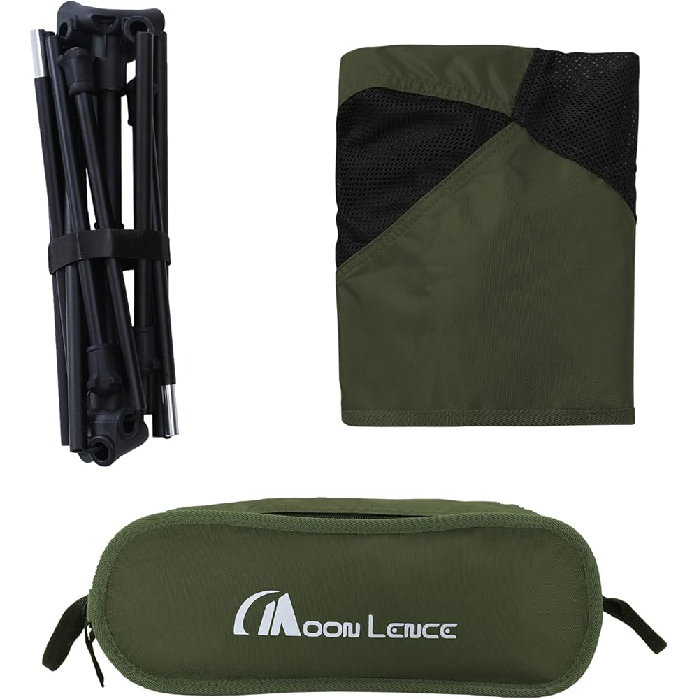 MOON LENCE Outdoor Folding Camping Chair, Compact, Ultra-Lightweight (907g), 150kg Weight Capacity, Low Chair with Storage Bag, Ideal for Hiking, Fish