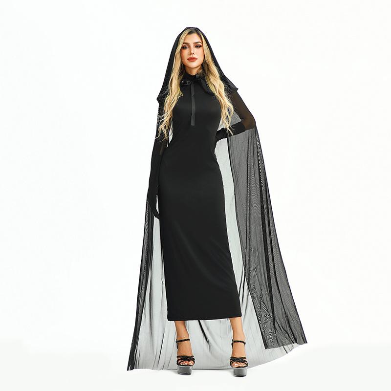 Halloween Costume Vampire European American Sexy Hottie Skinny Robe Witch Medieval Shawl Cape Dress