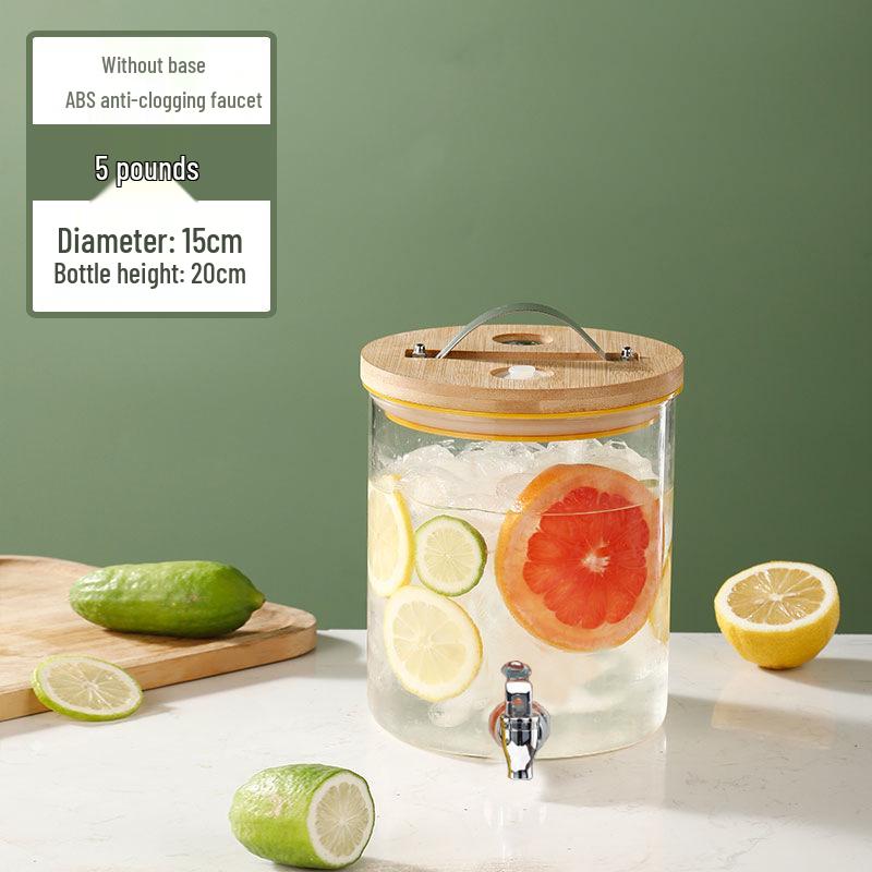 Large Capacity Glass Beverage Dispenser with Faucet for Cold Drinks and Fruit Tea
