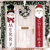 Runtowo 2pcs 30x180cm Snowman Santa Claus Door Banner , Merry Christmas Decoration for Home Santa Claus Xmas 2026 New Year 2026