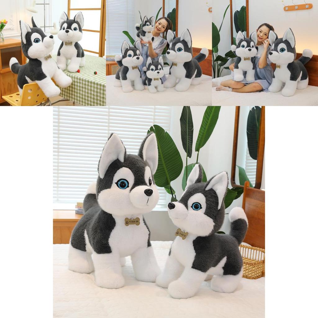 Adorable Siberian Husky Plush Toy For Kids Soft Stuffed Animal Companion In Gray Color