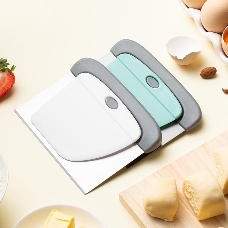 Stainless Steel Dough Scraper Set Pastry Scraper for Bread Cake Pizza Baking Flexible Bowl Scraper Dough Scraper Tools