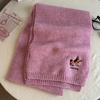 Falling Pool Knitwear: Women's Cute Puppy Embroidered Winter Scarf - Warm, Versatile Cartoon Neck Warmer